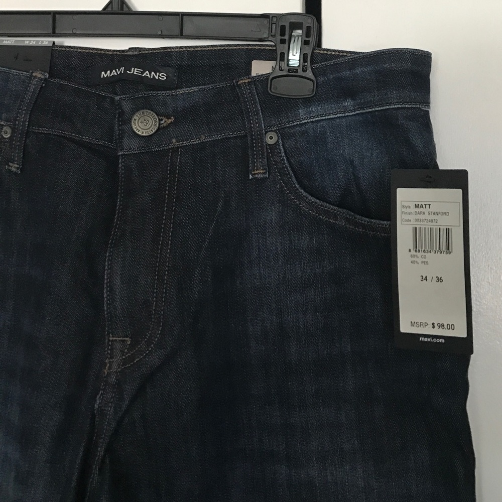 Men's Mavi Dark Matt Relaxed Straight 34 x 36 NWT